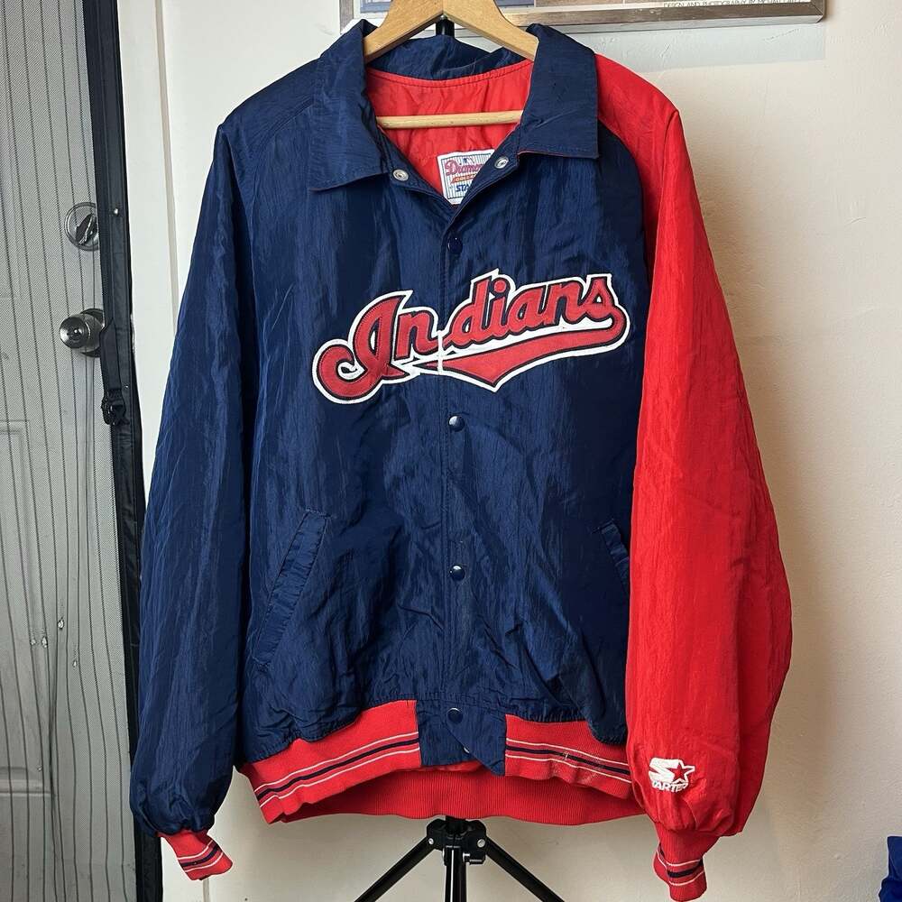 Vintage Vtg 90s 1990s Cleveland Indians MLB vintage Starter jacket Adult XL